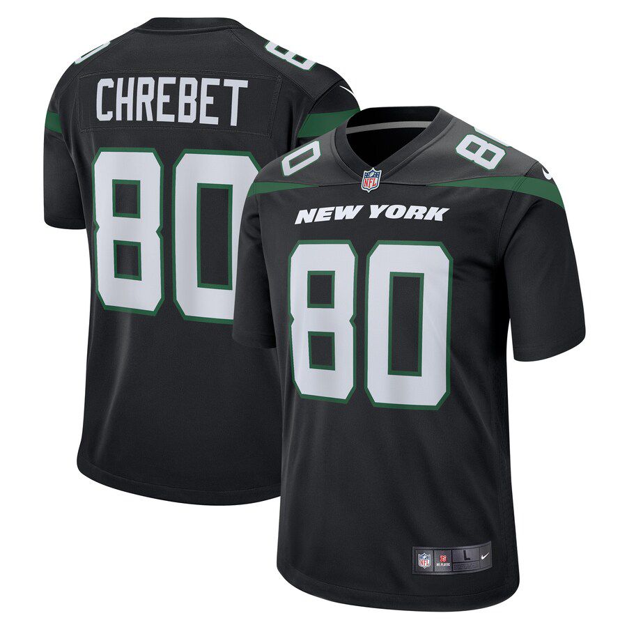 Men New York Jets #80 Wayne Chrebet Nike Black Game Retired Player NFL Jersey->new york jets->NFL Jersey